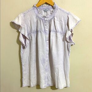 Rails Lilac Ruffled Cap Sleeve Blouse size M Summer Coquette Girl Casual Preppy
